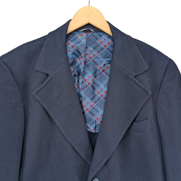 Classic Navy Worsted Wool Blazer 42R - Picture 4 of 13